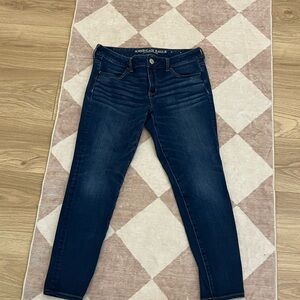 American Eagle Outfitters Women's Deep Indigo Cropped Jeans